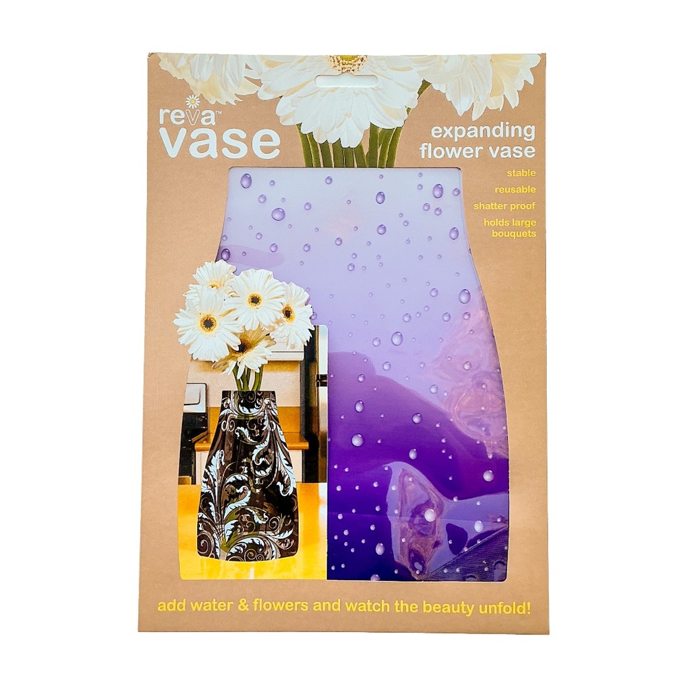 Flower Vase Droplets Design Purple NWT